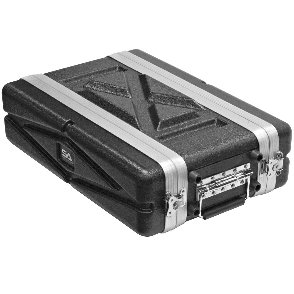 Lightweight 2 Space Compact ABS Rack Case - 2U PA DJ Shallow Rack Case