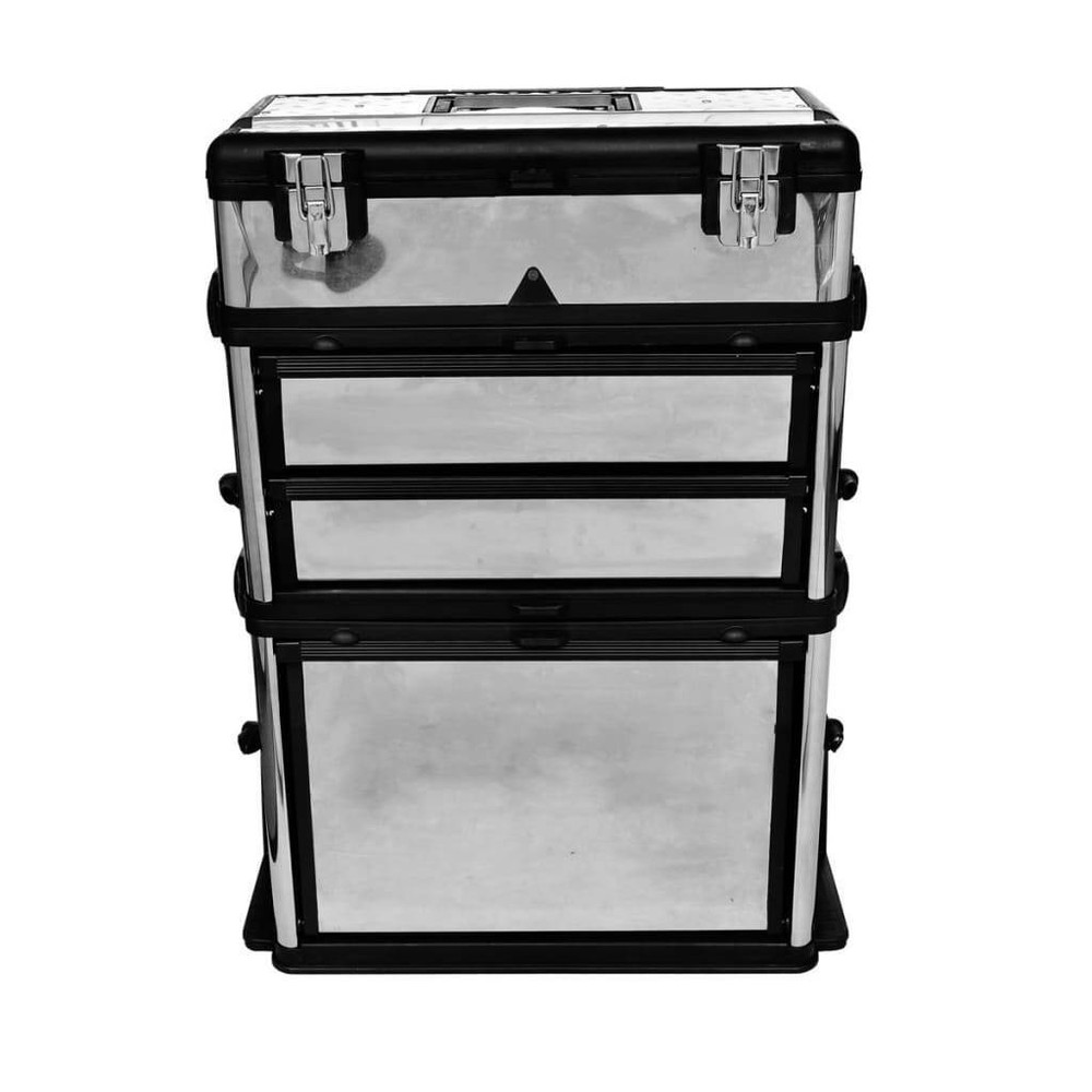 NNEVL 3-Part Rolling Tool Box with 2 Wheels