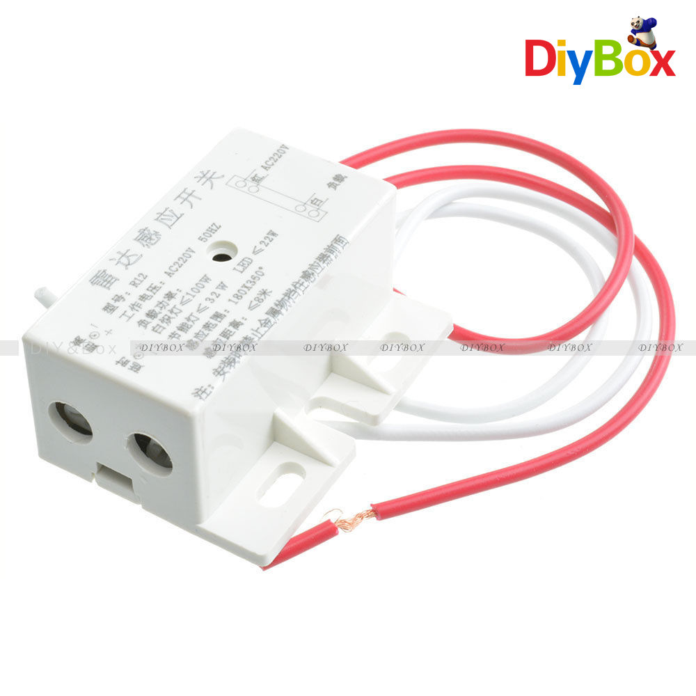 220V Delay Human Body Motion Detector Microwave Radar Sensor Switch Security