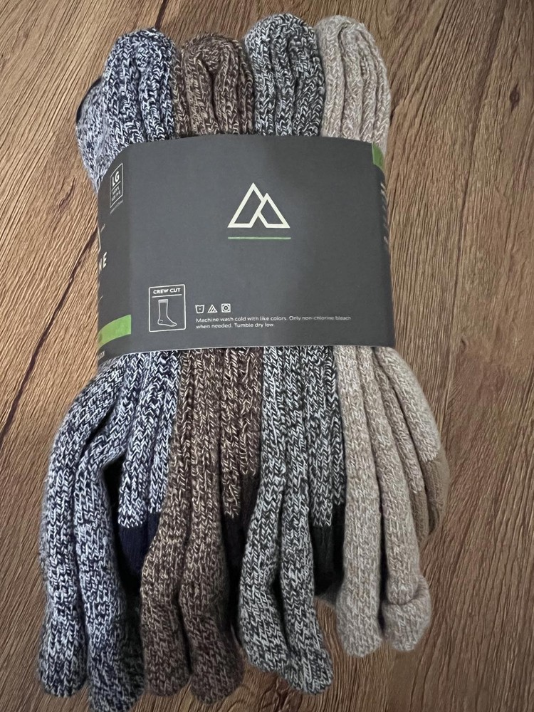 Alpine Design Performance Hiker Crew Socks - 4 Pack Size L
