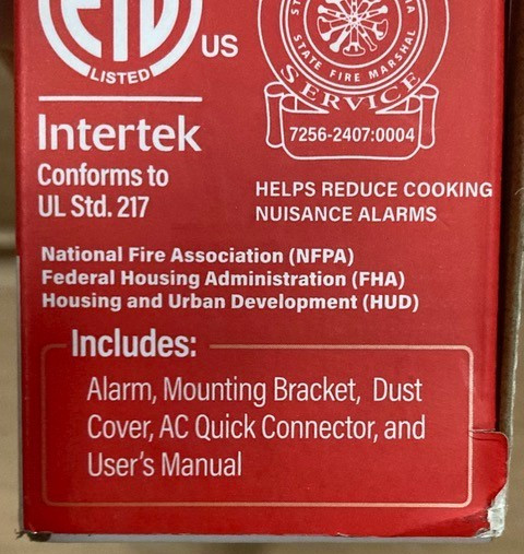 USI Hardwired Smoke Detector with Ionization Sensor, Sensing Plus, 10 Year