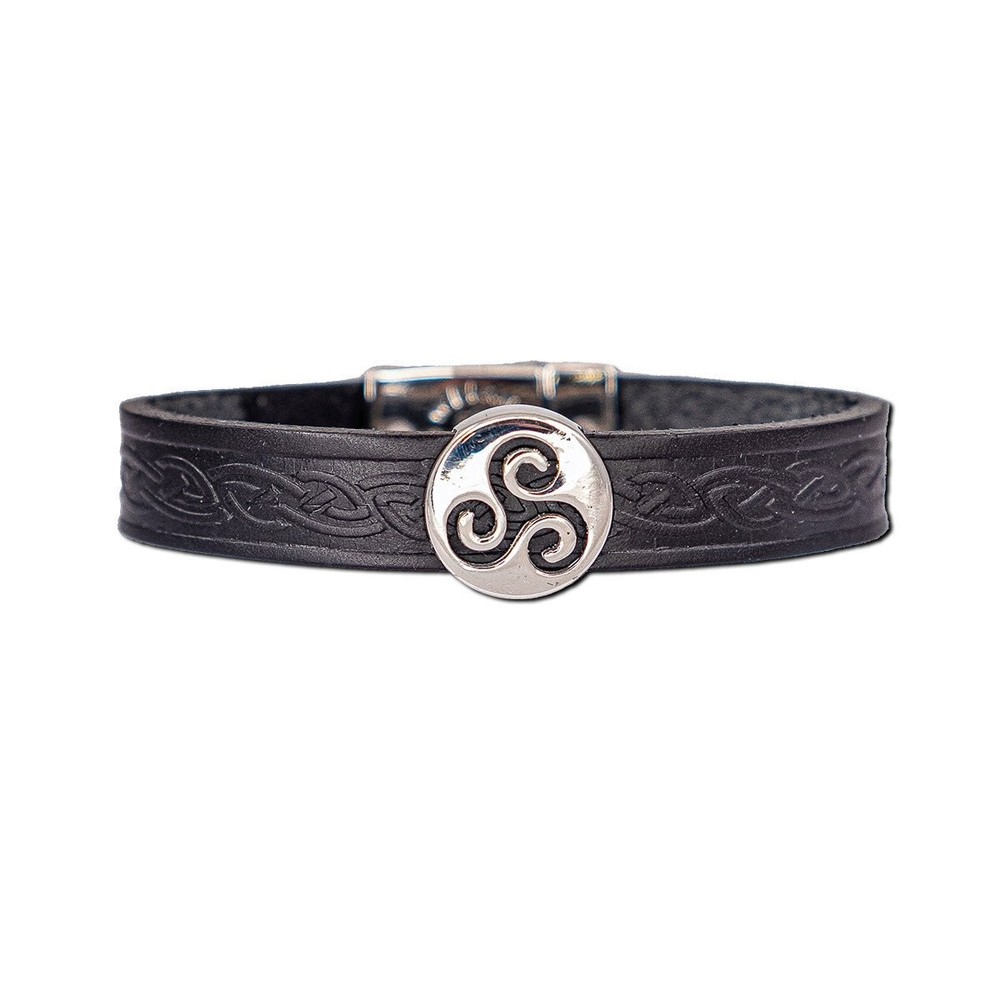 Lee River Triskele Leather Cuff Bracelet