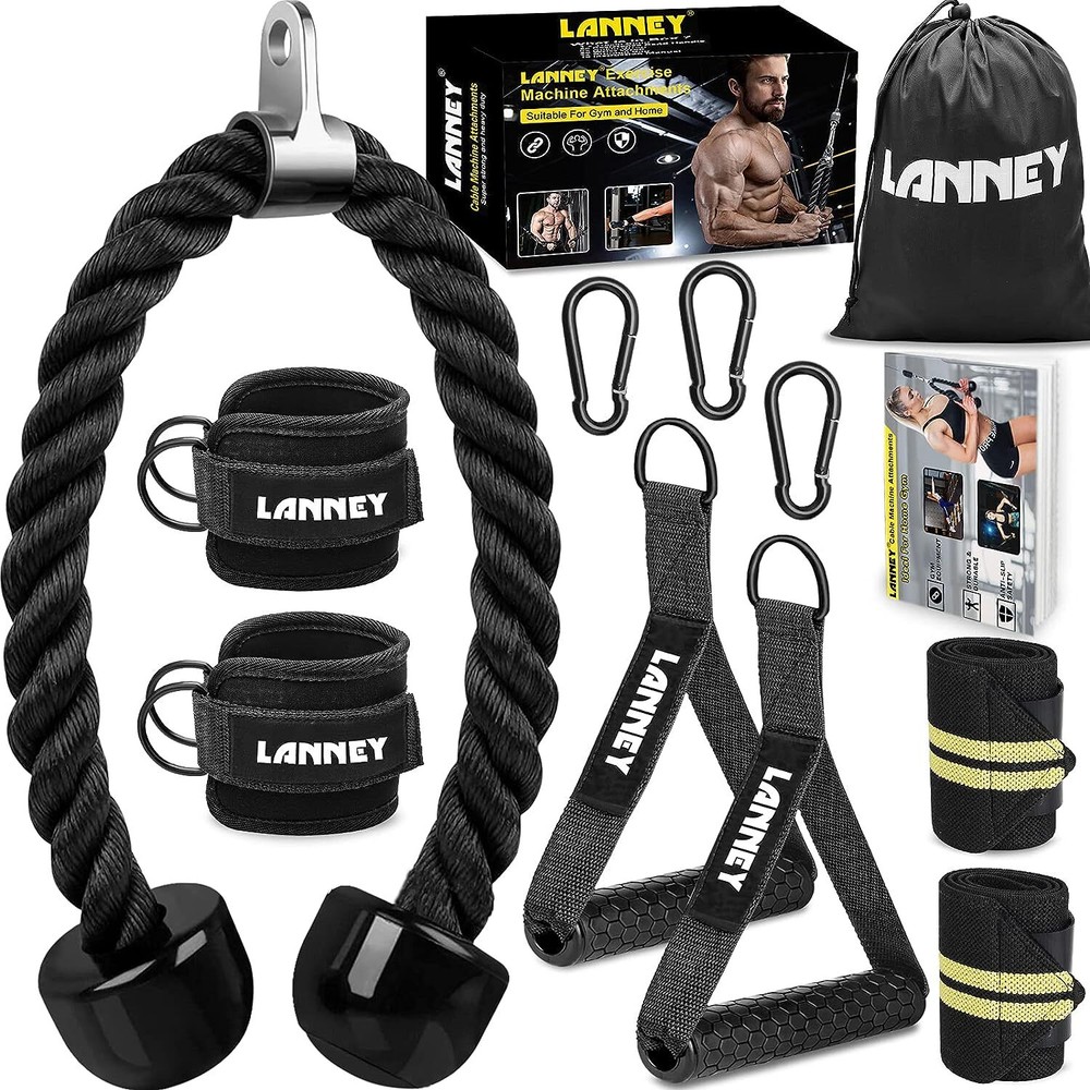 Tricep Rope Cable Machine Attachment 35 Triceps Pull down Rope LAT Pulldown