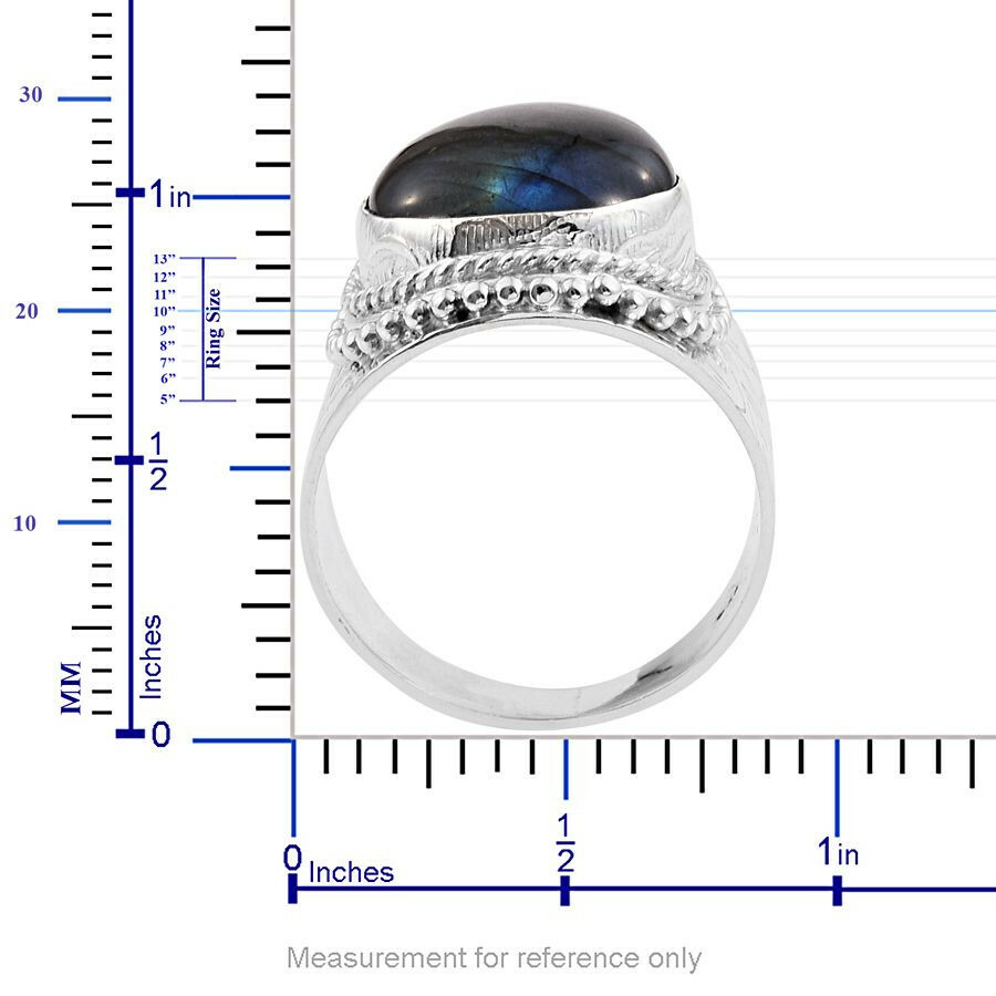 Artisan Crafted Malagasy Labradorite Solid 925 Silver Ring -Size 7 -14.610 cts