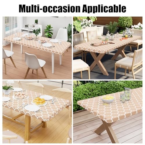 Rectangle Picnic Table Cover, Waterproof Elastic 60" x 36" (Rectangular) Khaki
