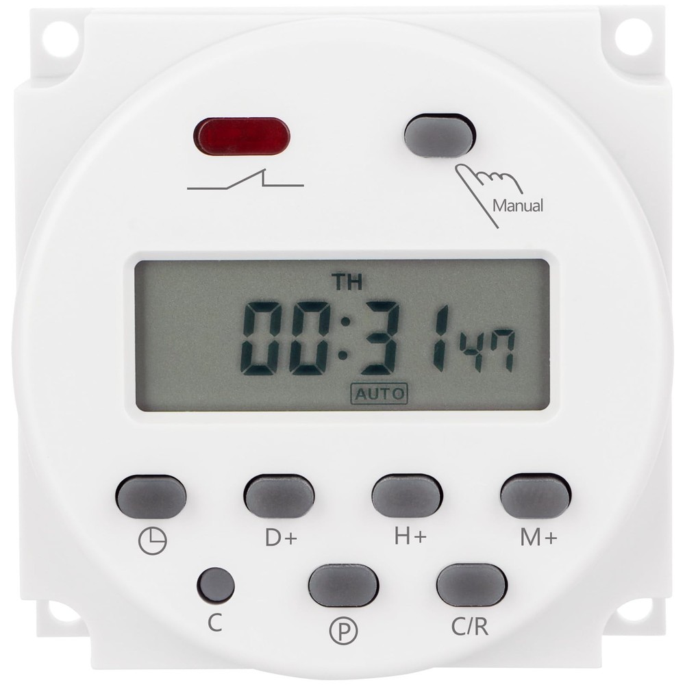 Digital LCD Timer Switch, DC/AC 12V 16Amp, Programmable, 28 Scheduled Times