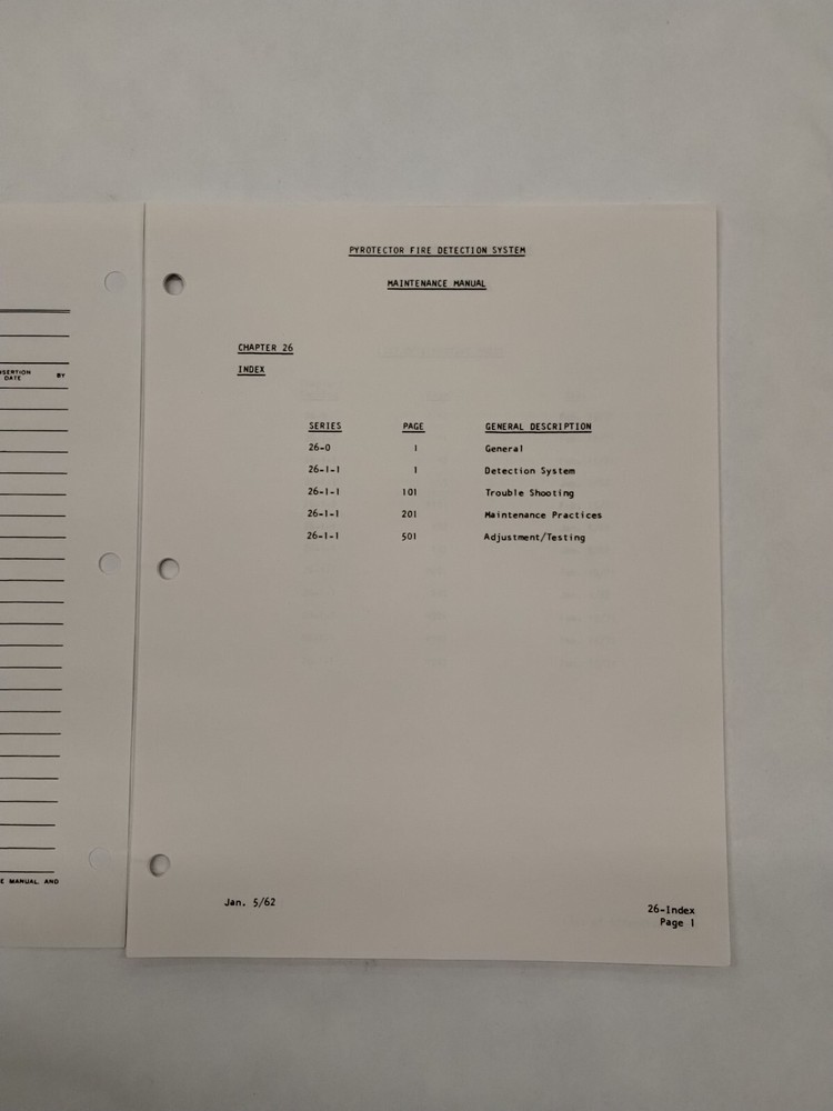 Chloride Pyrotector Fire Detection System Maintenance Manual-Original