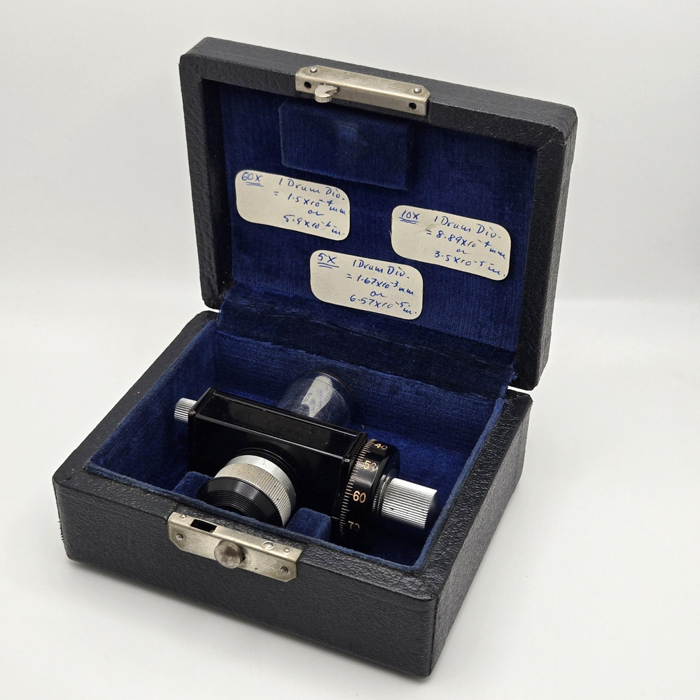 Vintage Bausch & Lomb Micrometer Ocular Eyepiece For Microscope Original Case