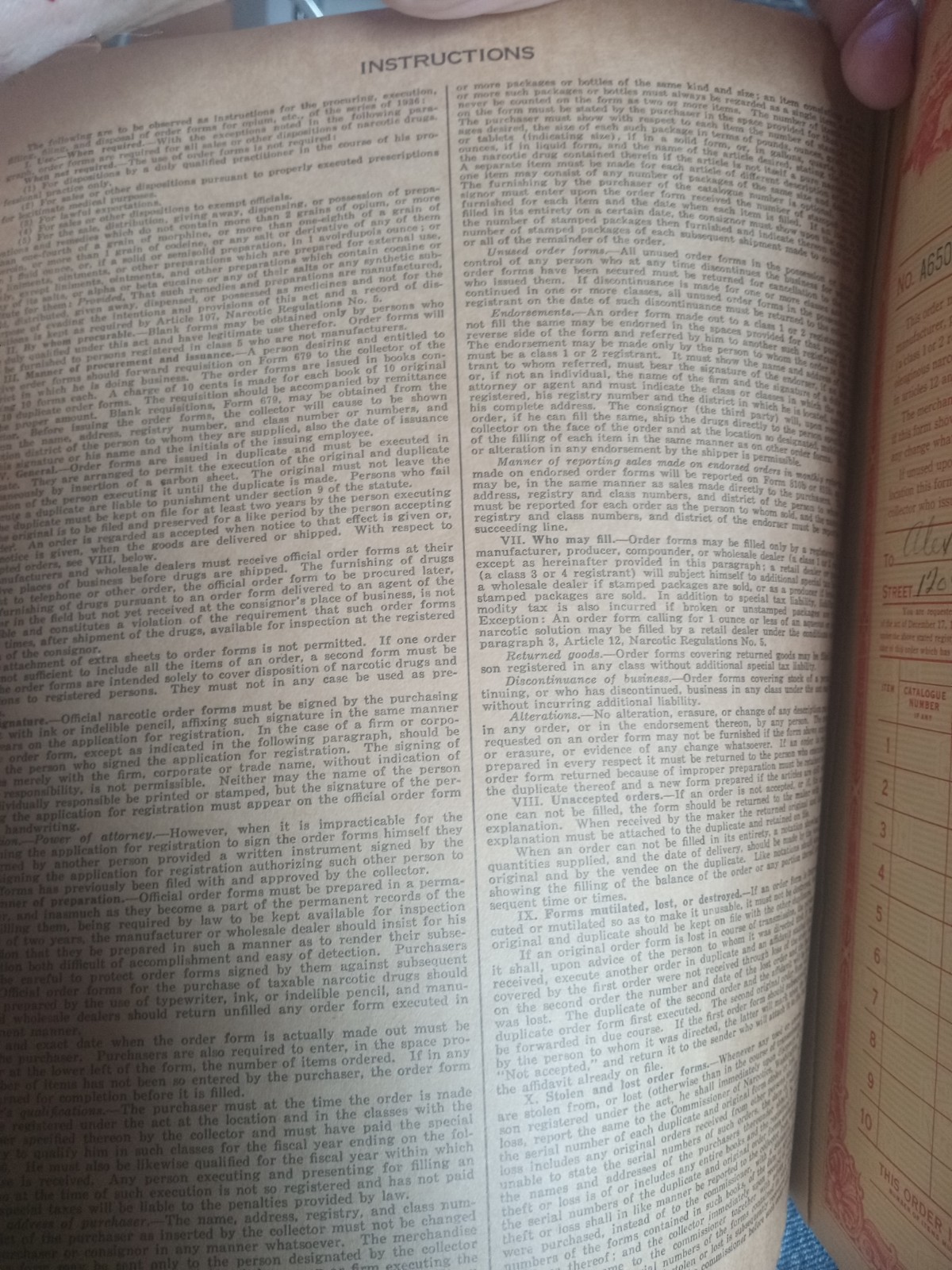 Tulsa History Opium Order Forms IRS 1936 OKLA Doctors Physicians Medical Book.