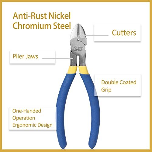 Flush Wire Cutter Diagonal Cutter for Electronics Wire Jewelry Plastic