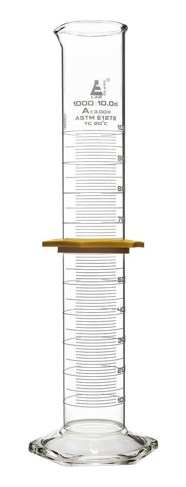Eisco Labs 1000ml Graduated Cylinder, Class A, ASTM - Hexagonal Base