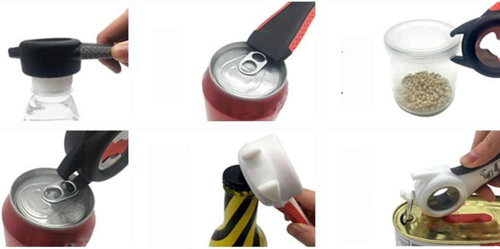 2 Pack 5-In-1 Multi Function Plastic Grip Bottle Opener- Easily Opens Twist Caps