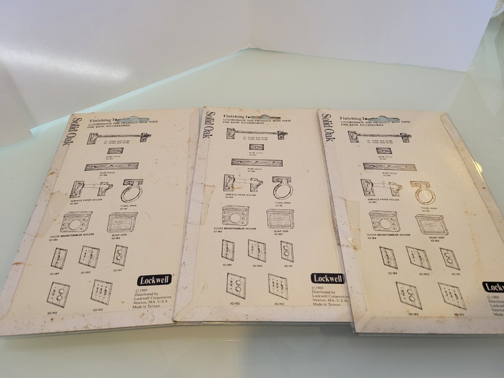 (3)Lockwell Finishing Touch Solid Oak Single Light Switch Plates 10-189, New