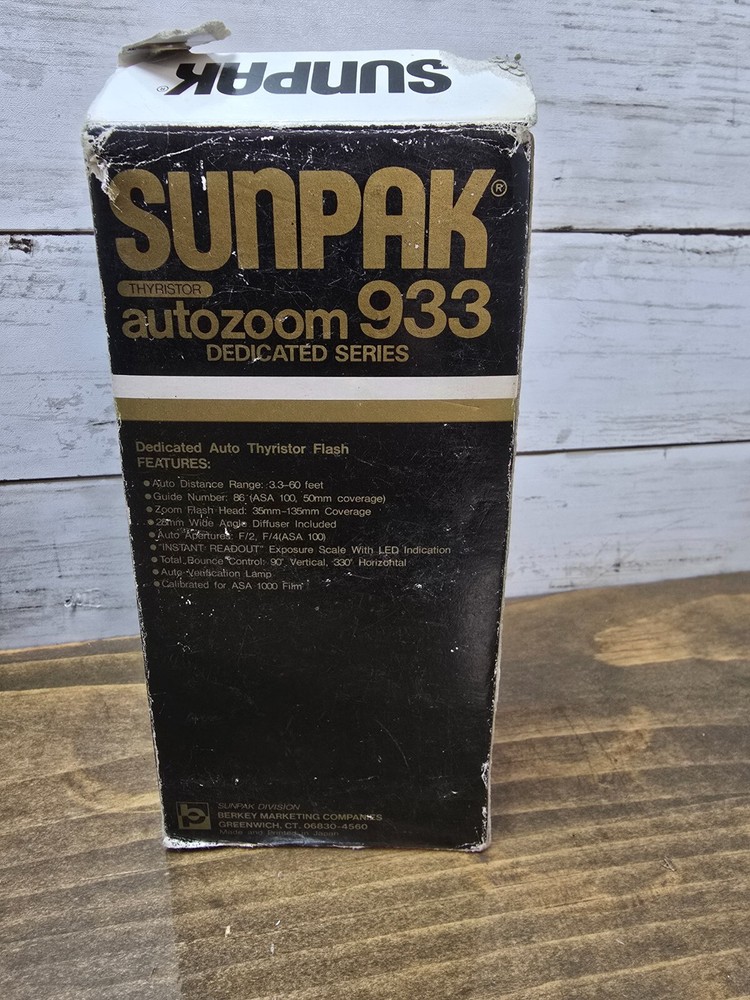 SUNPAK Thyristor AutoZoom 333 Electronic Flash Unit For Pentax -MINT Condition