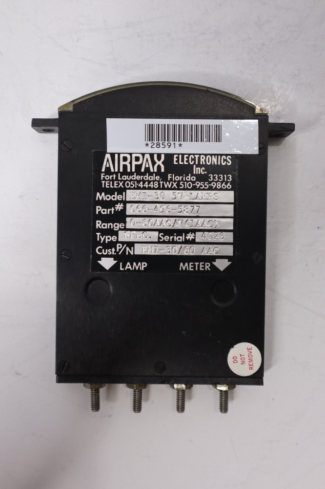 Airpax Electronics EMI-30 Vertical Ammeter Indicator 066-496-5877