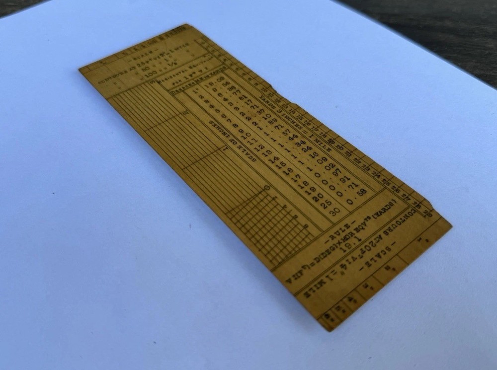 Vintage Original 6" Rectangular Protractor Map Scale Measuring Ruler Old Tool