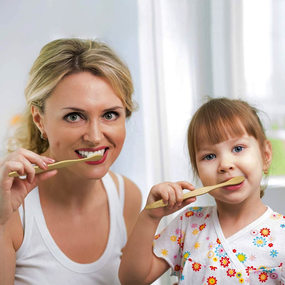 Biodegradable Bamboo Toothbrushes BPA Free Soft Bristles Compostable