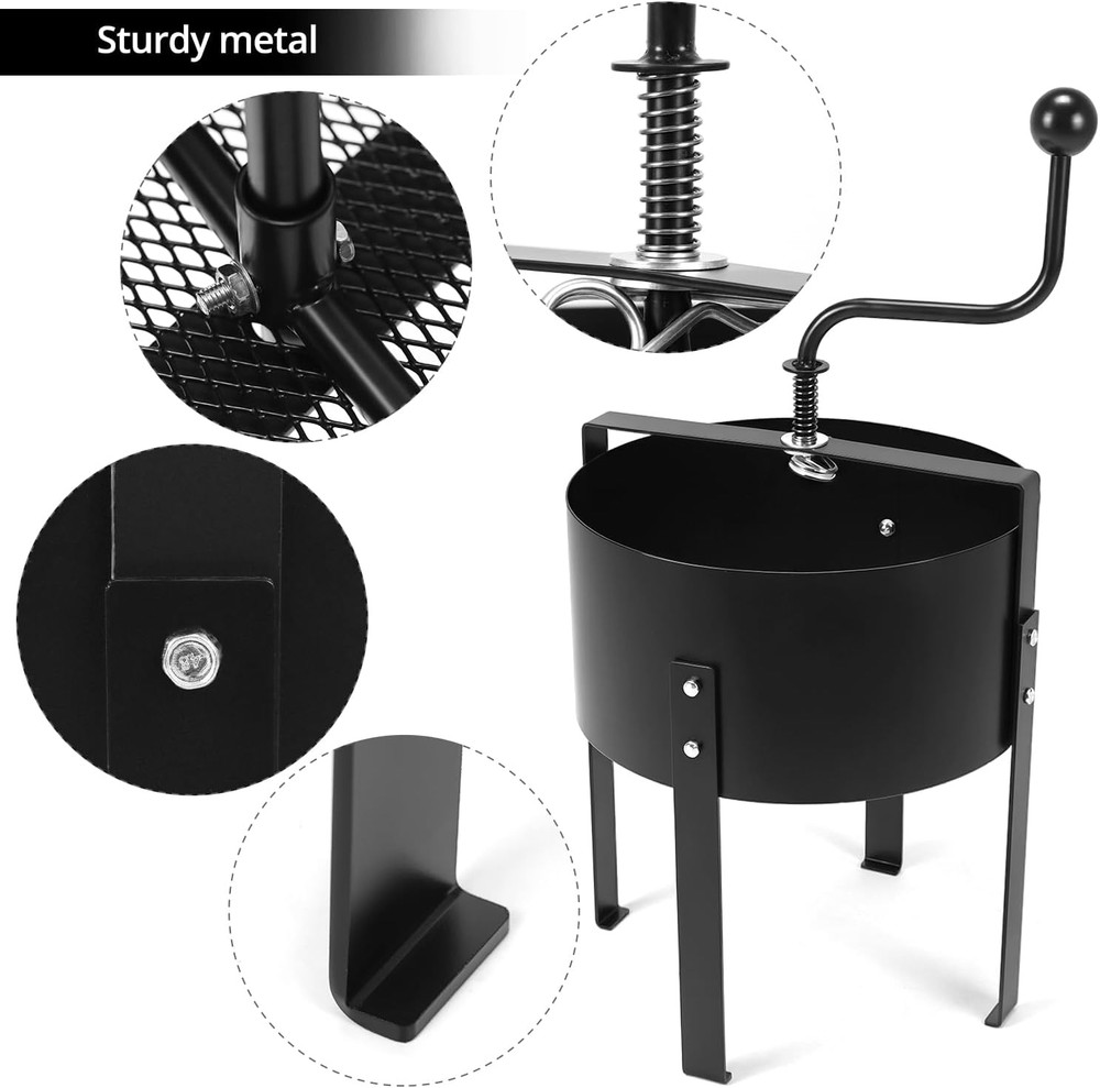 13" Rotary Soil Sifter Compost Sieve, Efficient 1/5 Inch Mesh,Durable Constructi