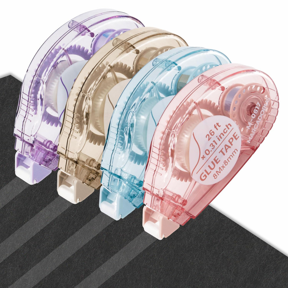 Double-Sided Glue Tape Rollers for Scrapbooking and Crafting - 4 Pcs