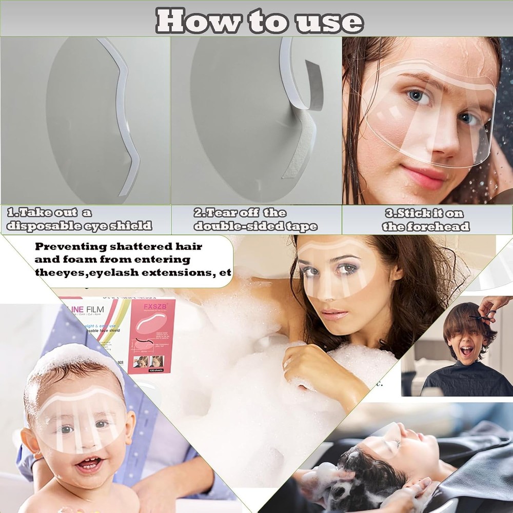 100 Pcs Shower Face Eye Shield After Surgery，Disposable Clear Plastic