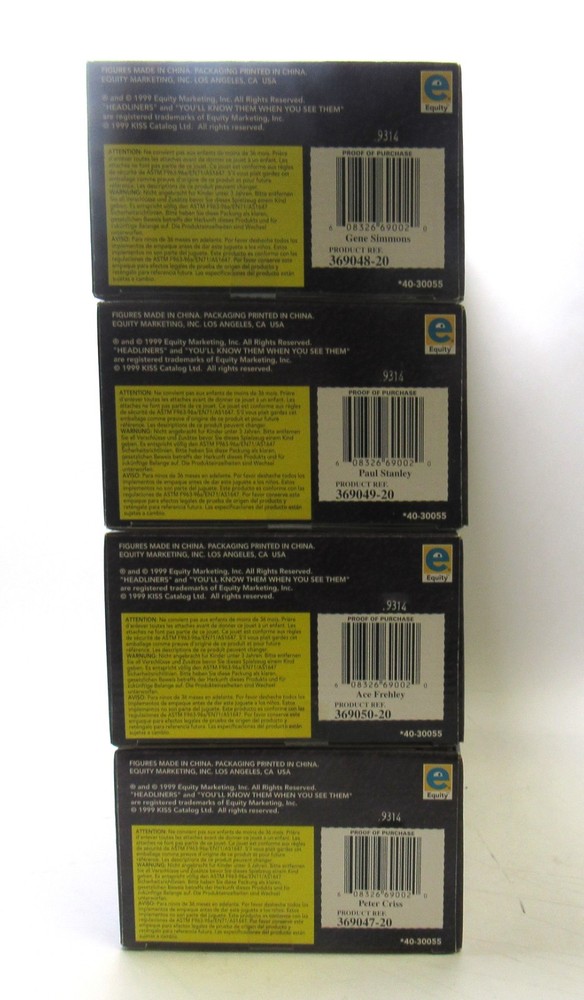 KISS (Love Gun) *SET OF 4* Rock Headliners XL 1999 Equity Marketing NEW/SEALED