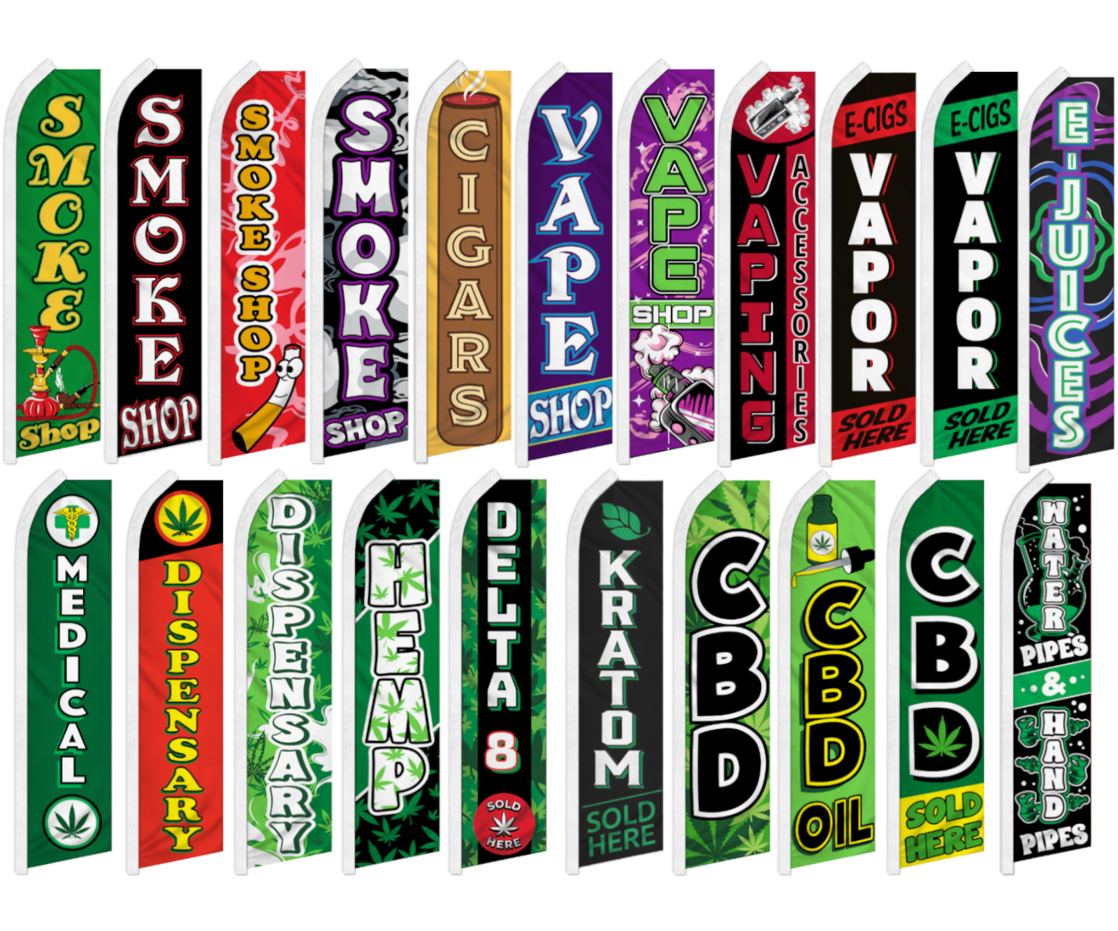 Smoke Shop Swooper Feather Flutter Flag Vape Shop MJ Dispensary