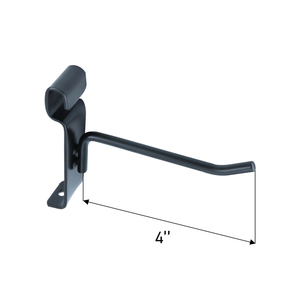 4 inch Black Peg Hook for Wire Grid - 25 Pack