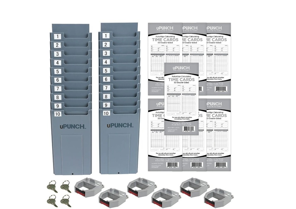 UPunch™ UB2000 Electronic Calculating Punch Card Time Clock Bundle
