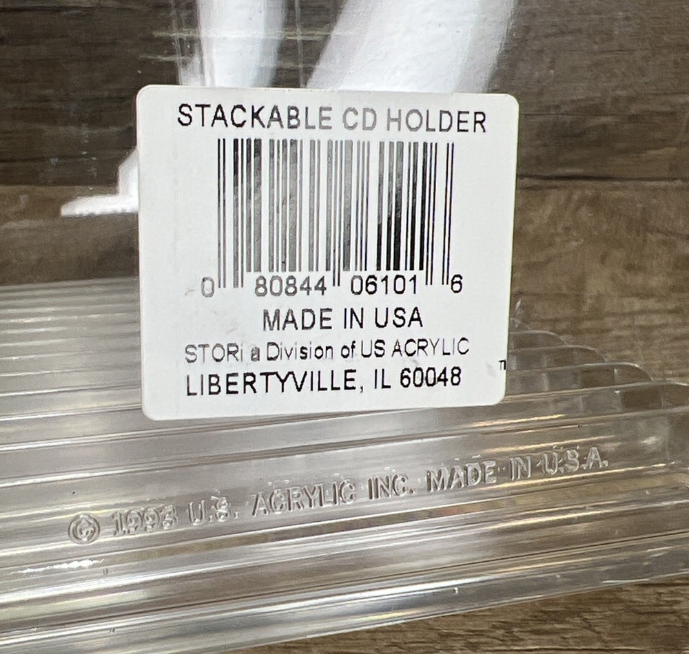 Vintage 1993 Stackable Clear Plastic CD Organizer 30 Disk Case Holder Rack Tray