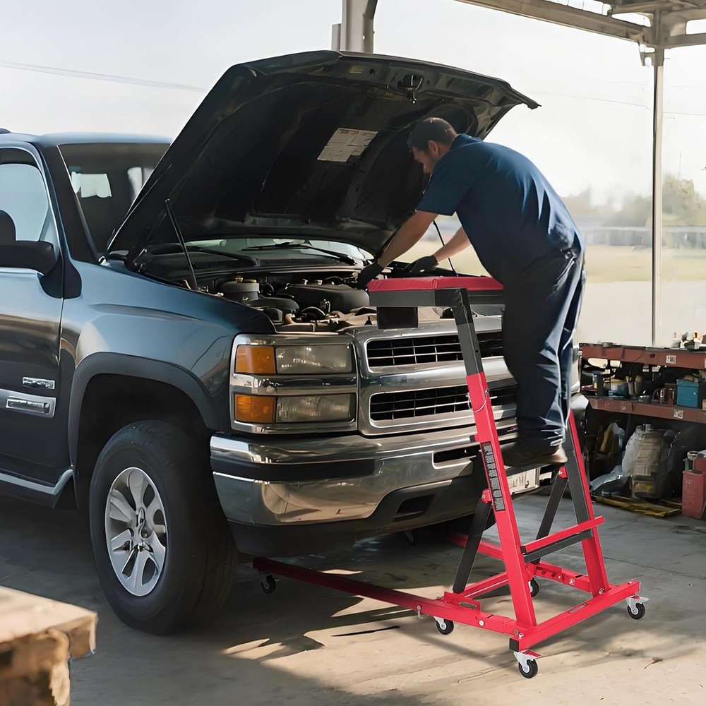 Automotive Topside Creeper Adjustable 48"-66" 400LBS Engine Movable Ladder