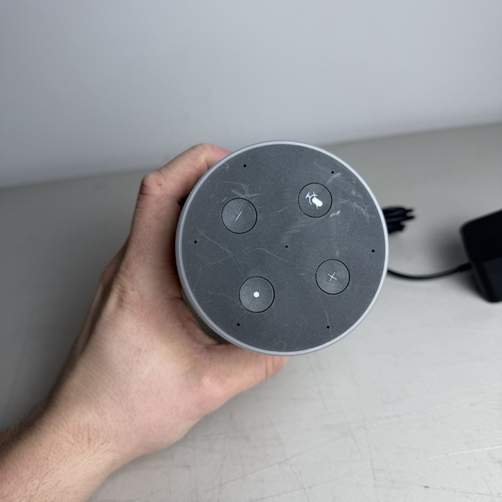 Amazon Echo (2nd Generation) Smart Assistant W/ Power Cord Heather Grey Fabric