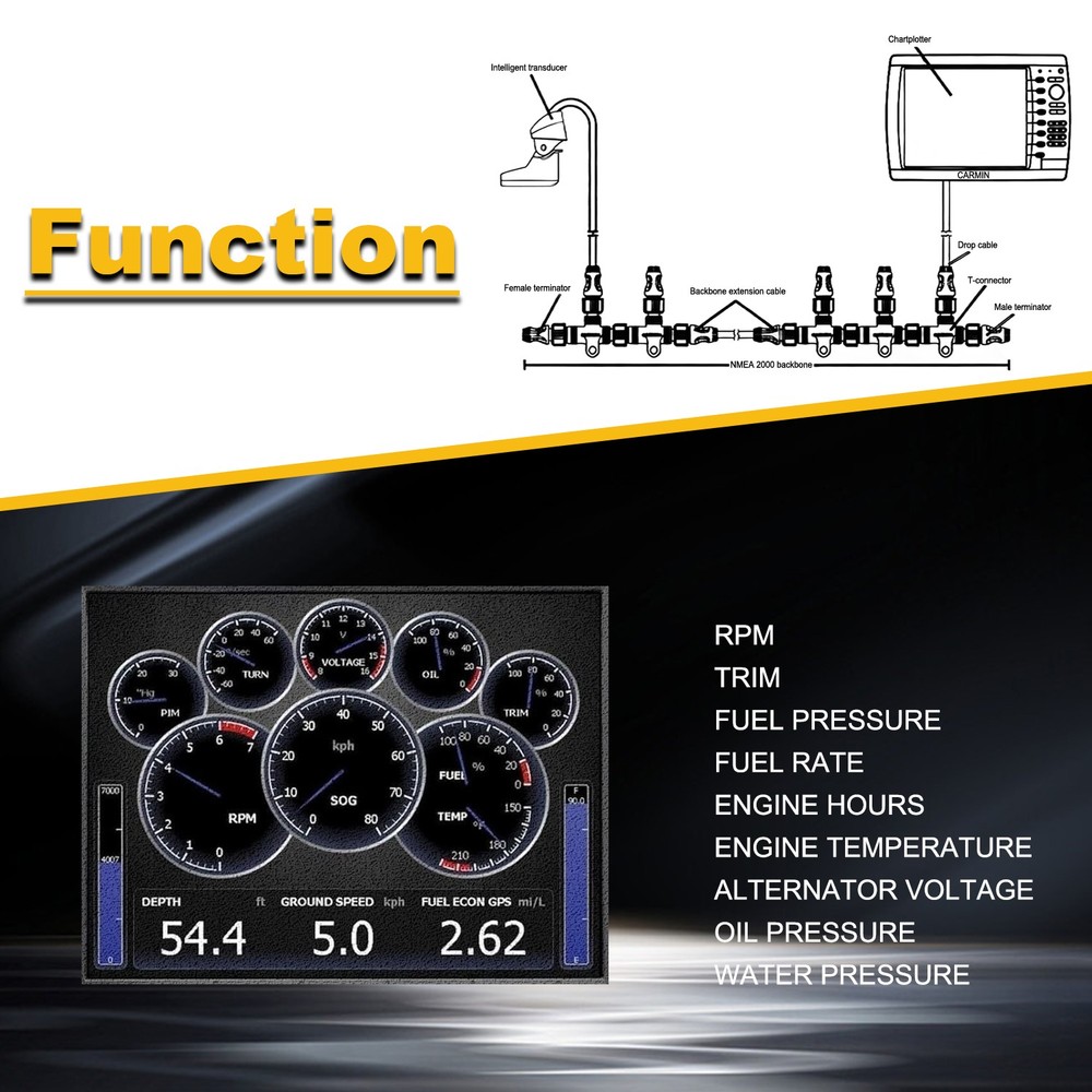 Engine Interface Cable NMEA2000 Network for Yamaha 000-0120-37