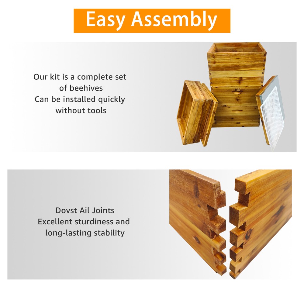 5-layer beehive, including 2 deep and 3 medium hive bodies, upgraded version