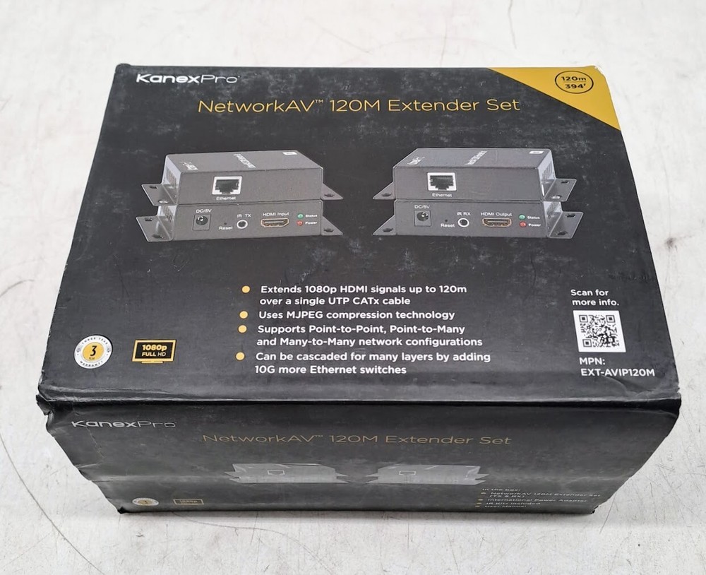 KanexPro EXT-AVIP120M NetworkAV 120M Extender Set