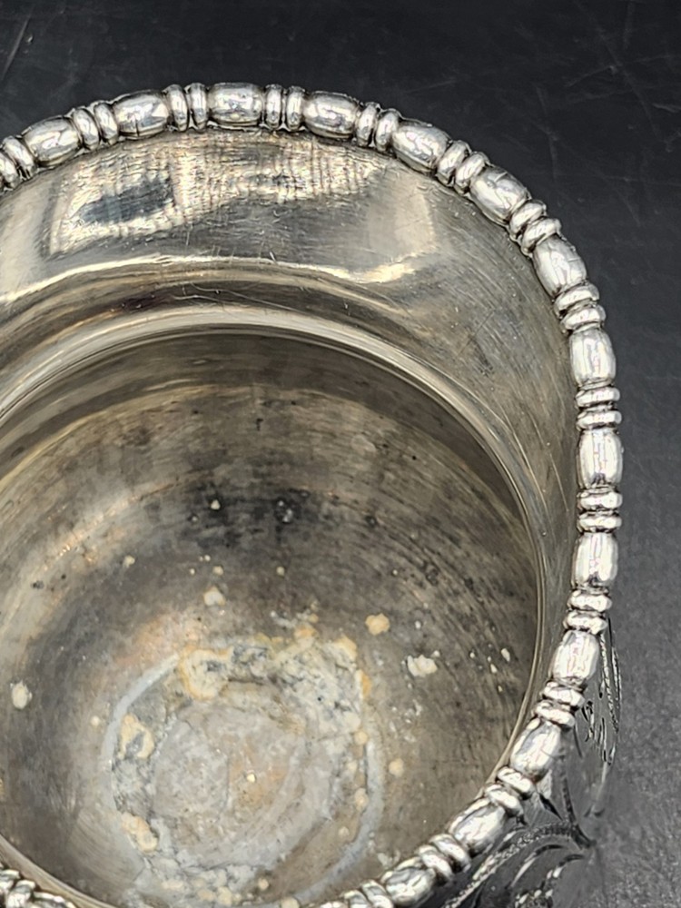 Vintage Sheffield Silver Plated Sugar Scuttle & Creamer. Monogram