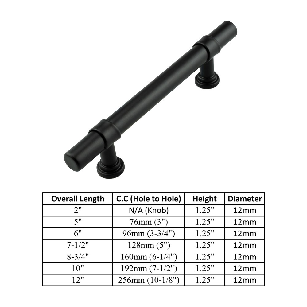 Black Modern Kitchen Cabinet Handles Drawer Bathroom Pulls Knobs Stainless Steel