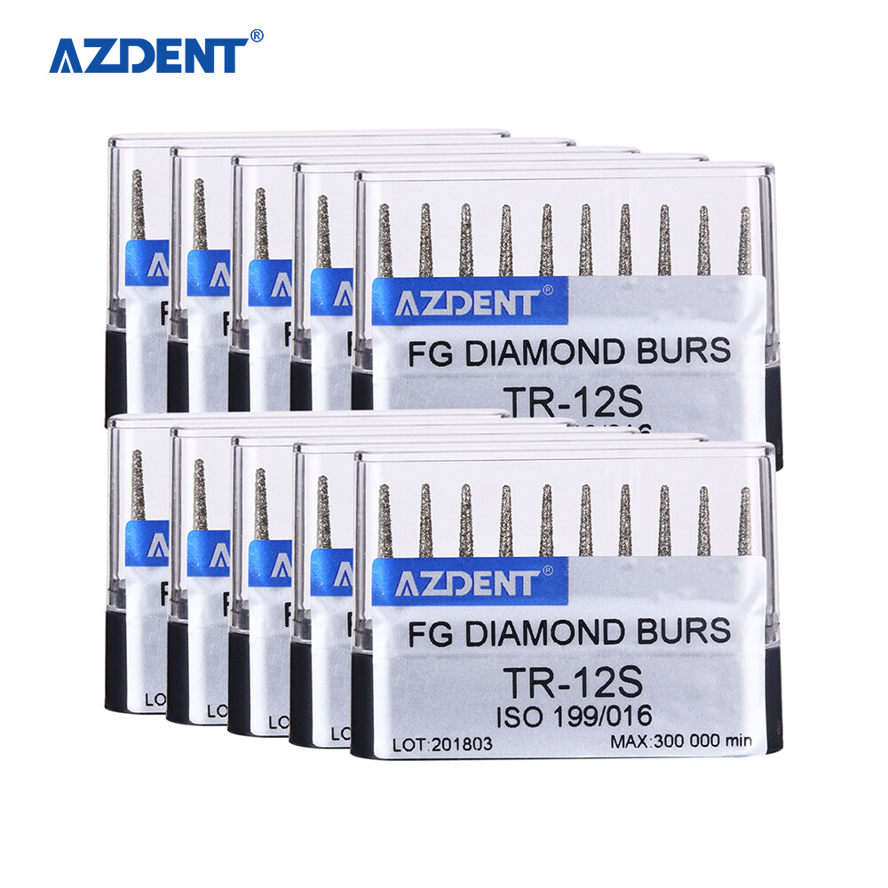 AZDENT Dental Super Coarse Diamond Burs Drills FG For High Speed Handpiece