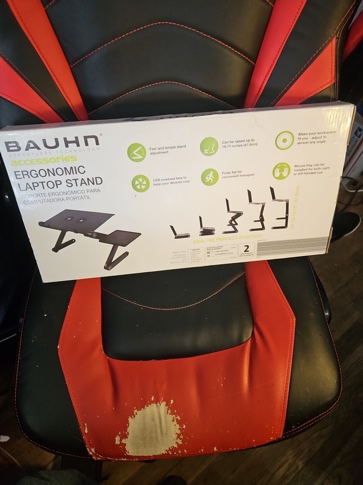 Laptop Table Stand Adjustable Riser: Portable with Mouse Pad Fully Ergonomic