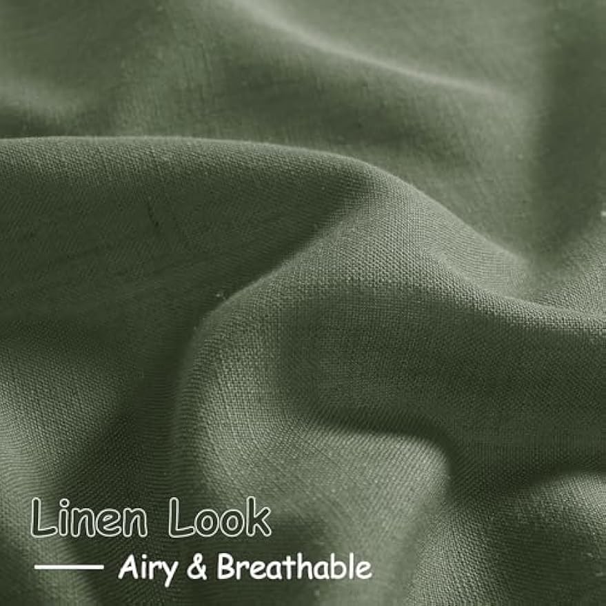 Linen curtains with back hook design, translucent, semi-transparent curtains