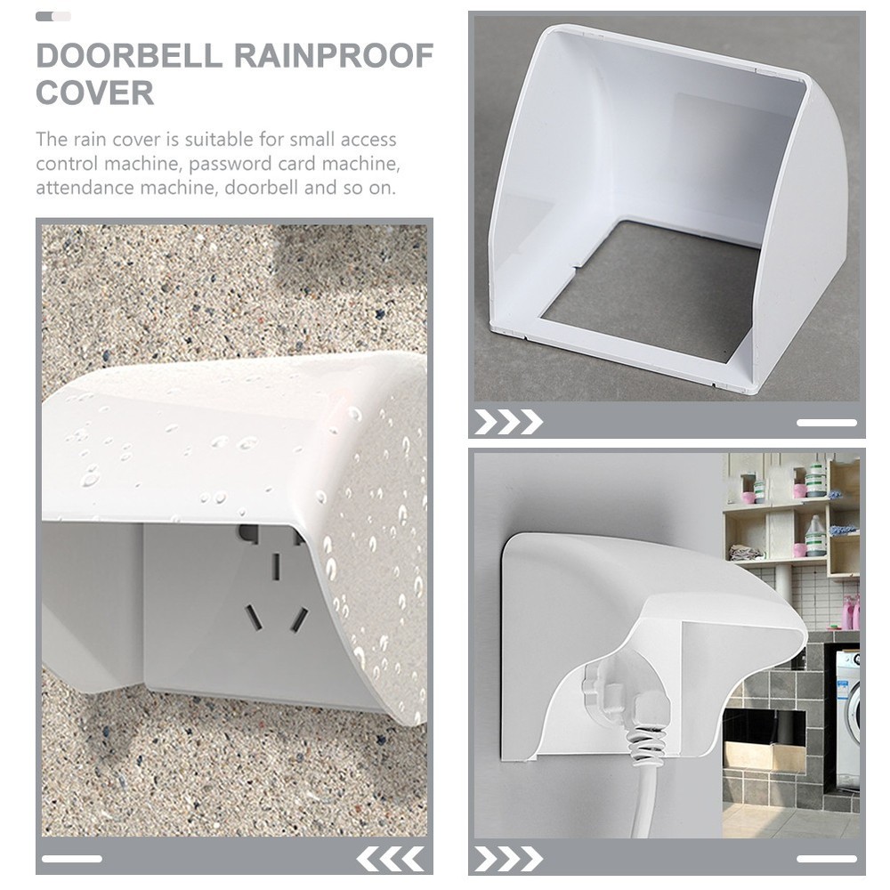 2 Pcs Plastic Bell Cover Doorbell Waterproof Protector Protective