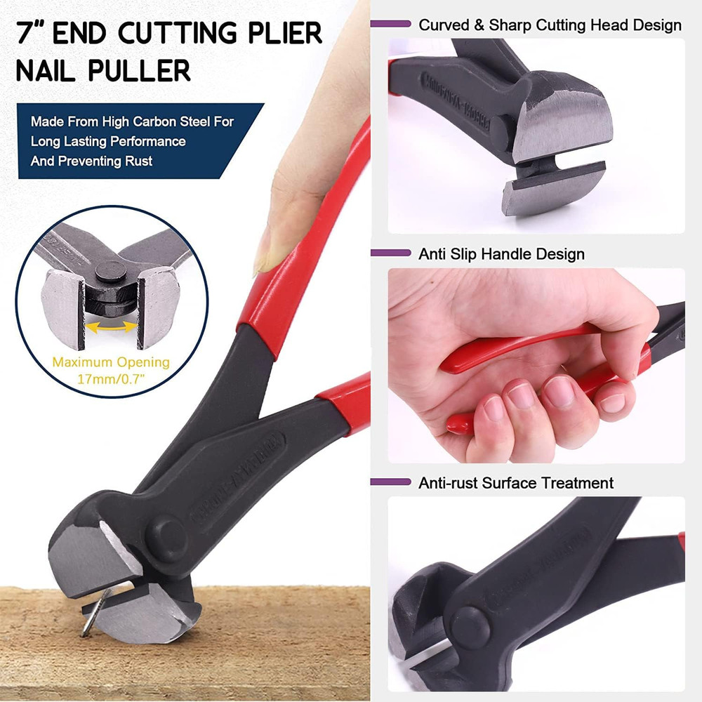 4Pcs Tack Puller Staple Remover Tool Set, Upholstery and Construction U Tip Nail