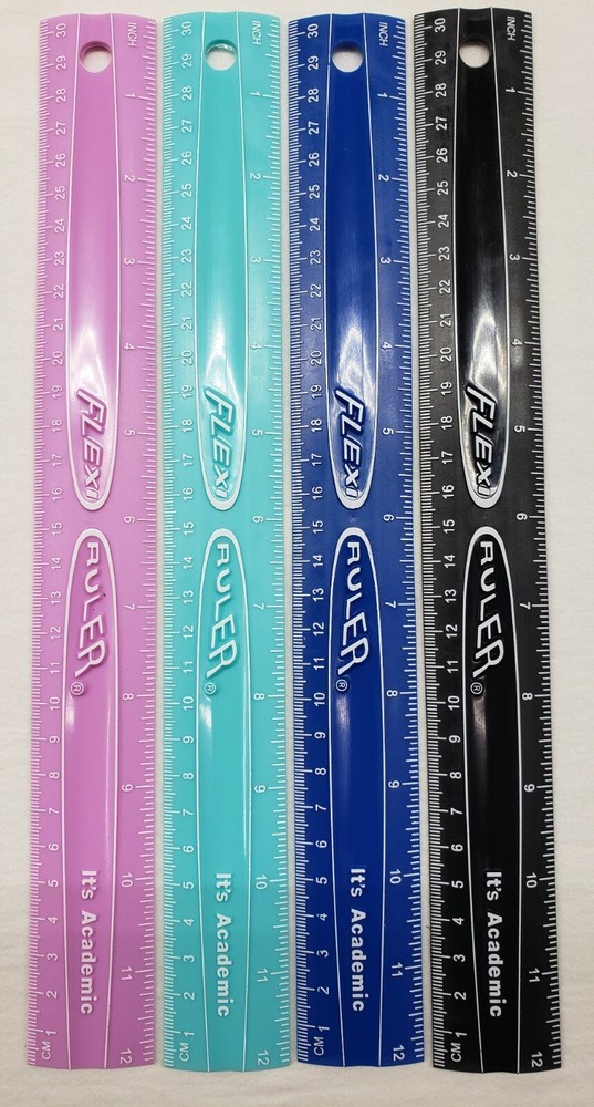 Flexible Ruler Flexi Ruler It's Academic 4 Pack 4 Colors NEW