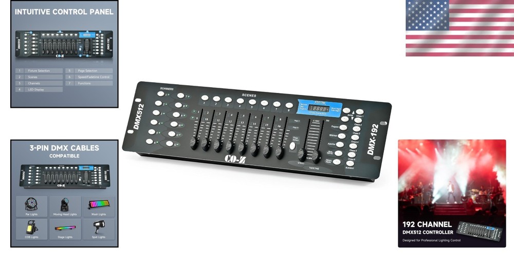 192 Channel DMX 512 Lighting Controller for DJs & Event Planners - Voice Control