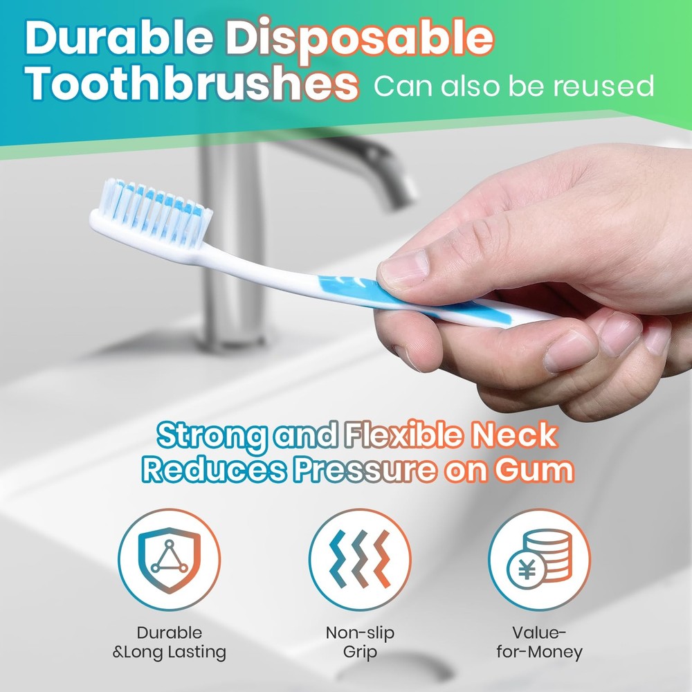 30 Pack Bulk Toothbrushes with Covers, Individually Wrapped Tooth Brush Pack ...