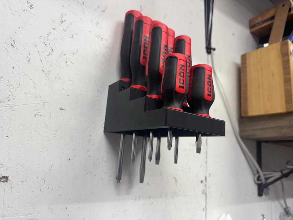 Screwdriver Rack Wall Mounted Screwdriver Organizer Easy Access Storage ICON
