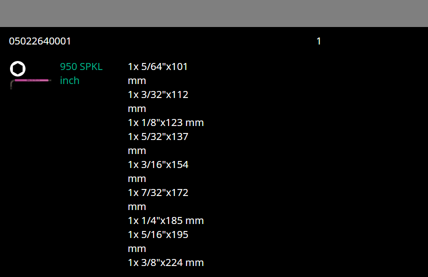 Wera 950/9 Hex-Plus Multicolor 2 L-Key Set SAE 9 Pieces 05022640001