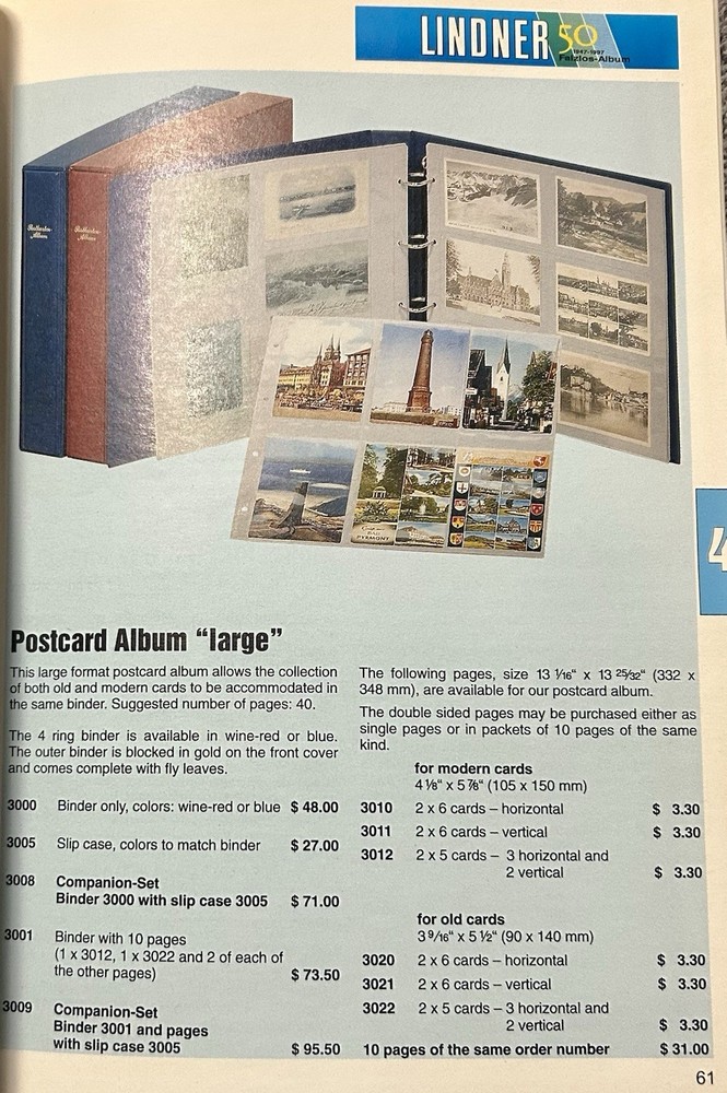 VINTAGE 2000 / 2001 LINDNER STAMP SUPPLIES & ACCESSORIES CATALOG - 92 PAGES