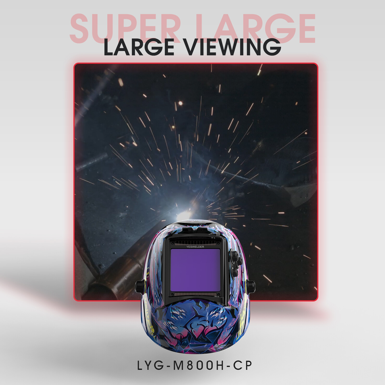 Large View Area True Color Welder Helmet Auto-Darkening Welding Helmet/Hood/Mask