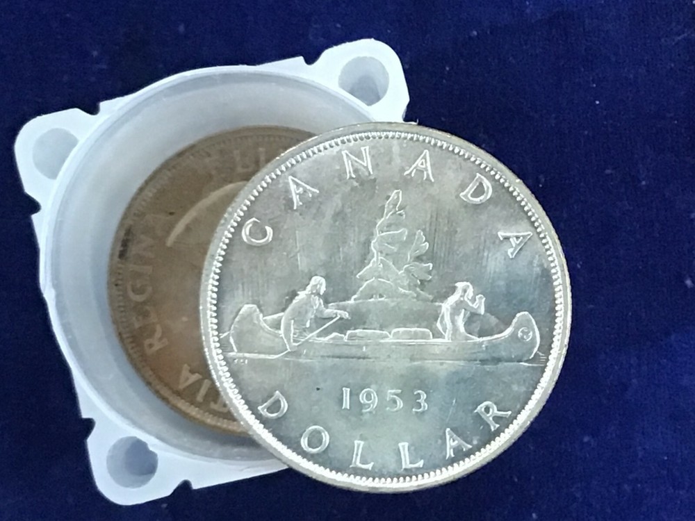 1953 Canada Silver Dollar with Shoulder Straps Brilliant Uncirculated E9466