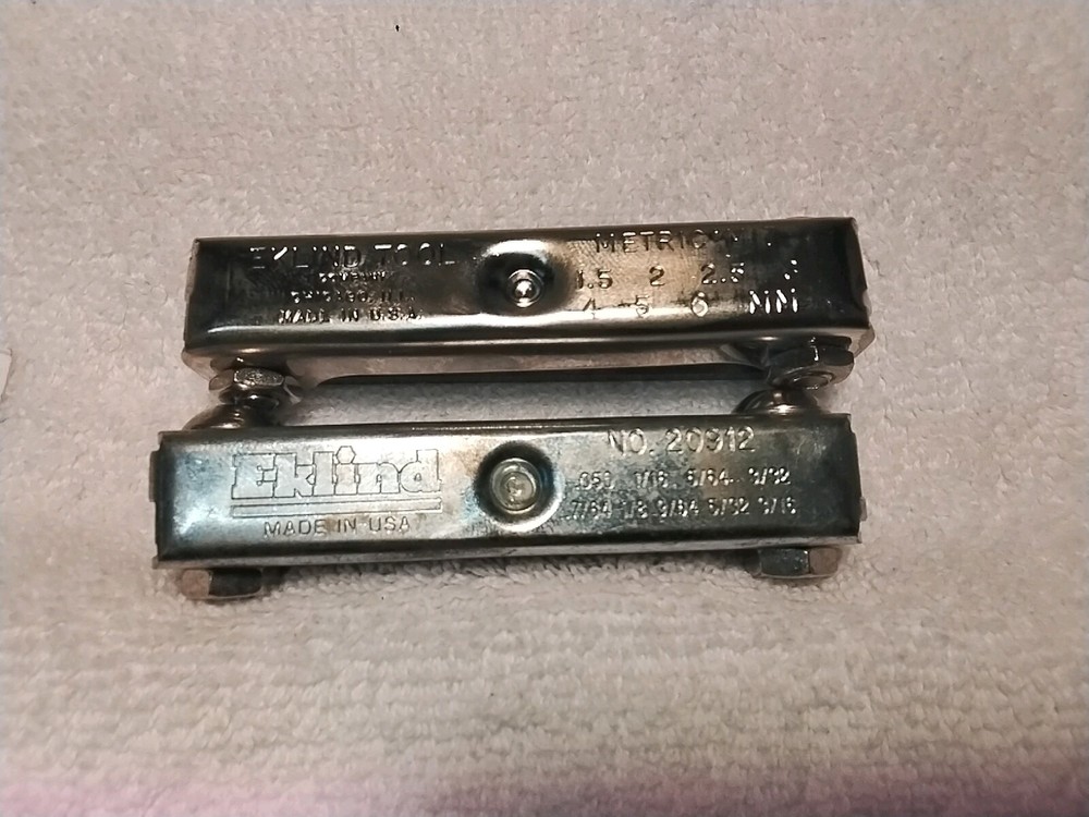 2pc EKLIND 20912- 21171 FOLDING HEX KEY SET SAE/MM USA 🇺🇸